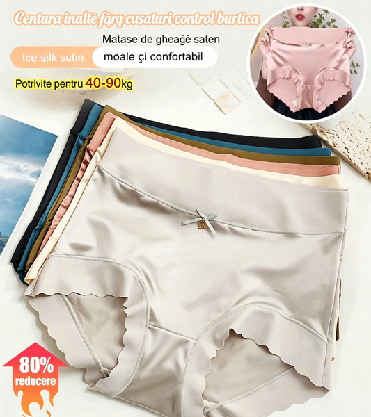 【6 piese】Chiloți din satin din mătase de gheață premium