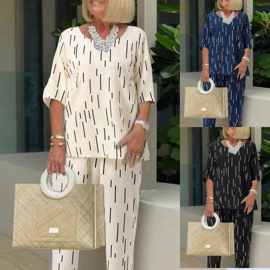 🔥🔥【Ofertă limitată în timp】【S-5XL】 Top și pantaloni largi din două piese