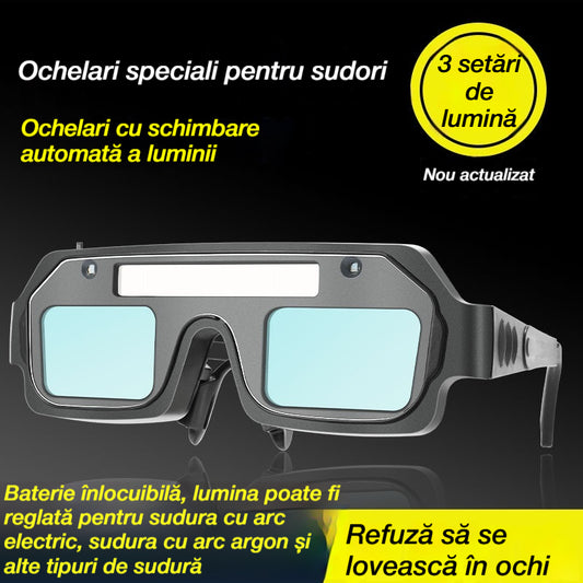 💥🔥🕶️Ochelari de sudură cu auto-întunecare, protecție dublă împotriva strălucirii și a razelor UV