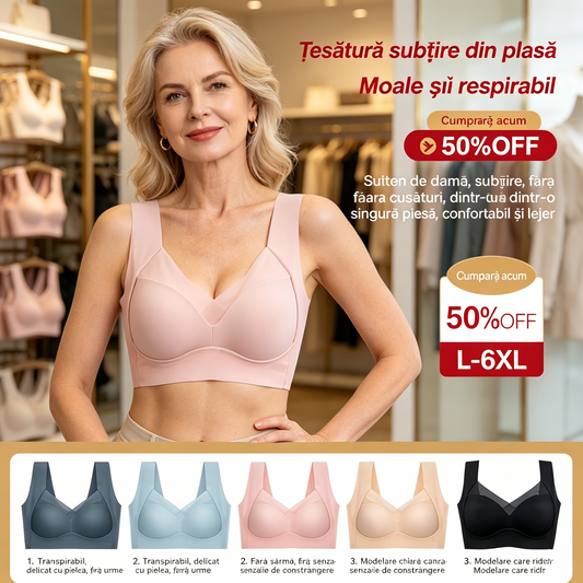 🔥👙【2 bucată】✨Sutien de damă, subțire, fără cusături, dintr-o singură piesă, confortabil și lejer【40-110 kg】