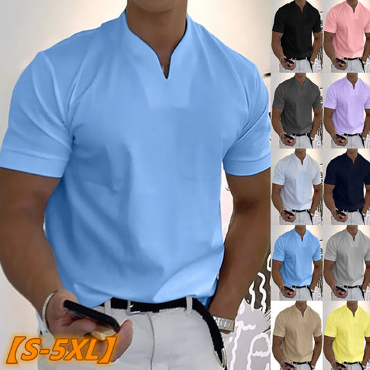 【S-5XL】Tricou bărbătesc din bumbac elastic, cu mânecă scurtă, de vară 2026
