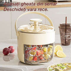 💞Vânzările au depășit 160.000! 💥🥤🧊 Reducere de 50%! Aparat de gheață cu funcție de depozitare a gheții: poate face 40 de cuburi de gheață odată, capacul nu este sigilat.