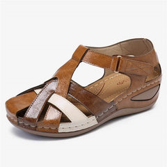 【35-43】Sandale cu platformă din piele moale gol pentru damă