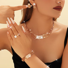 💖🔥【Inel + Brățară + Cercei + Colier】✨Un set de bijuterii în stil boem, creative și unice, cu un stil minimalist.