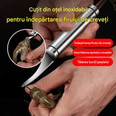 【Cumpărați 1 obțineți 1 gratuit】Mașină de curățat creveți din oțel inoxidabil cu două capete, racletă multifuncțională pentru solzi de pește de bucătărie