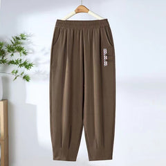 🔥✨【M-4XL】👖Pantaloni noi de vară subțiri din bumbac și in, cu nouă puncte