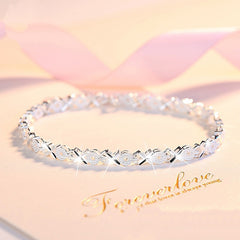 😀💖🍀Brățară de mână pentru femei, din argint sterling 925, cu trifoi cu patru foi, Love New Fashion