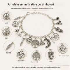 Brățară vintage cu talismane și o notă mistică pentru femei – Bijuterii celeste, gotice și boho 🔮✨