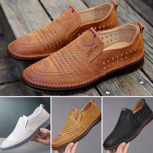 👟Pantofi casual din piele naturală pentru bărbați, lucrați manual