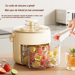 💞Vânzările au depășit 160.000! 💥🥤🧊 Reducere de 50%! Aparat de gheață cu funcție de depozitare a gheții: poate face 40 de cuburi de gheață odată, capacul nu este sigilat.