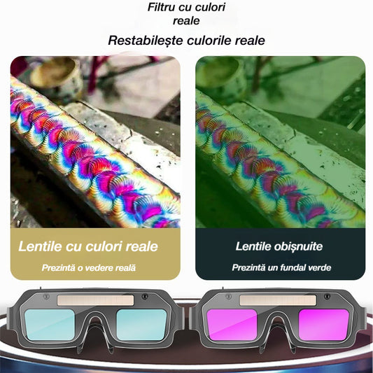 💥🔥🕶️Ochelari de sudură cu auto-întunecare, protecție dublă împotriva strălucirii și a razelor UV