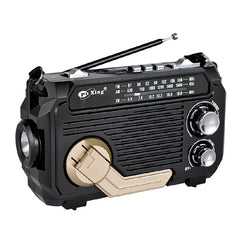 💥Generarea manuală de energie este posibilă în caz de urgență🏕️Radio portabil multifuncțional, radio AM, card Bluetooth stabil, audio multibandă