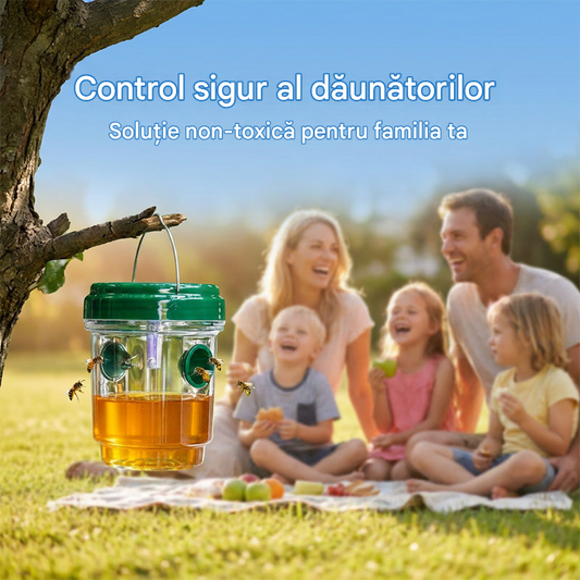 🐝☀️ Capcană solară pentru viespi, potrivită pentru terase și grădini 🔋🌿 - Eficientă, reîncărcabilă, rezistentă la intemperii - Fără substanțe chimice, acoperă o suprafață de până la 500 de metri pătrați - Economisiți acum!