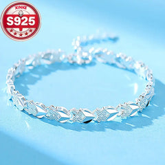 😀💖🍀Brățară de mână pentru femei, din argint sterling 925, cu trifoi cu patru foi, Love New Fashion