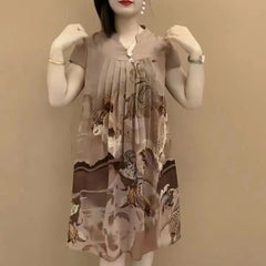 【🏆Produse de mare succes】💎👗Rochie nouă, la modă, până la genunchi, pentru femei, lejeră și zveltă