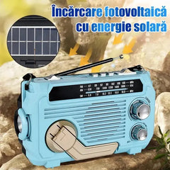 💥Generarea manuală de energie este posibilă în caz de urgență🏕️Radio portabil multifuncțional, radio AM, card Bluetooth stabil, audio multibandă