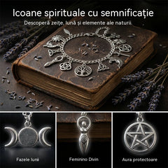Brățară vintage cu talismane și o notă mistică pentru femei – Bijuterii celeste, gotice și boho 🔮✨