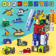🔫【🏆Cel mai vândut produs🔥】👾 Puzzle pentru copii cu o combinație de litere și cifre, o jucărie educativă sub formă de robot transformabil.