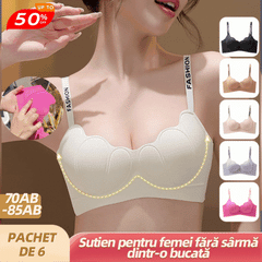 😍【Pachet de 3】Sutien fără sârmă pentru femei, cu cupe care adună sânii, în formă de petale❤️【40-85KG】