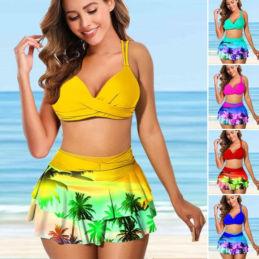 🔥👙【S-3XL】2026 stil nou, set de costume de baie sexy pentru bikini cu volane desfăcute imprimate