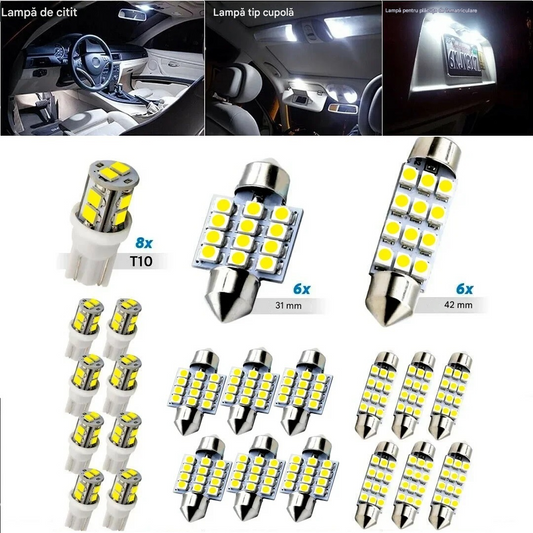 👍👍 1 set de 20 de bucăți--Pachet de lumini auto cu 20 de piese LED - comun pentru toate modelele