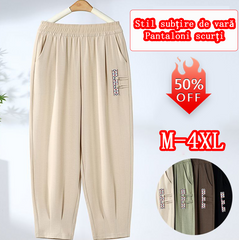 🔥✨【M-4XL】👖Pantaloni noi de vară subțiri din bumbac și in, cu nouă puncte