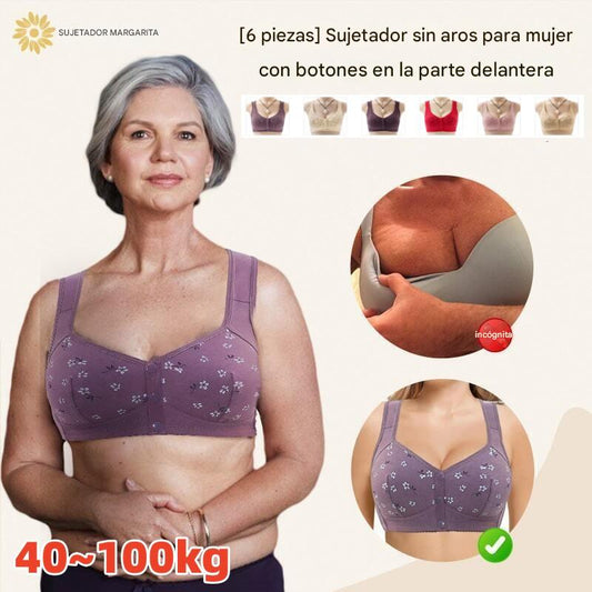💎🌸Cel mai mic preț vreodată! 【Set de 4 piese】【Mărimi S-6XL】😍🩲 Sutien push-up mărime plus: Design push-up cu cupe și închizătoare frontală.