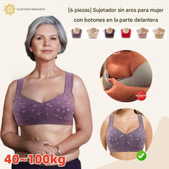 💎🌸Cel mai mic preț vreodată! 【Set de 4 piese】【Mărimi S-6XL】😍🩲 Sutien push-up mărime plus: Design push-up cu cupe și închizătoare frontală.